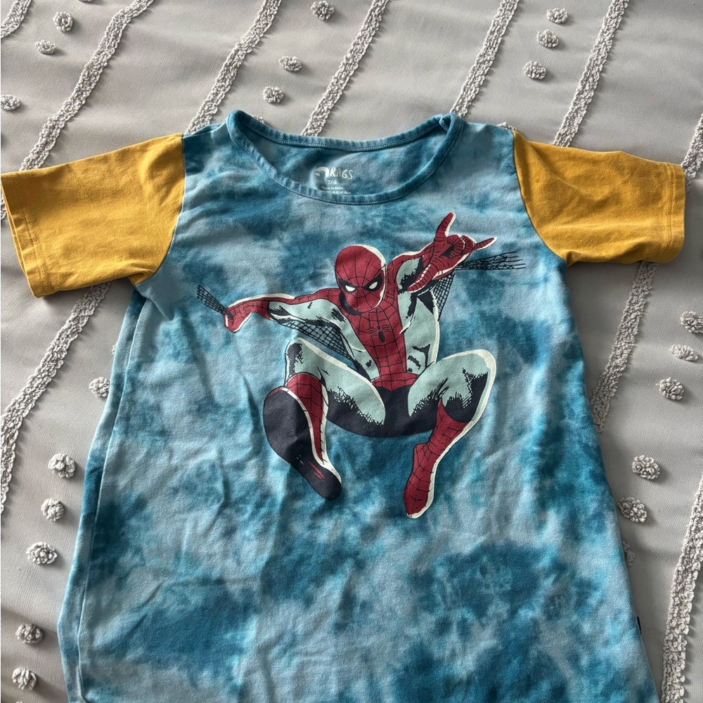Marvel Spider-Man Kids Short Sleeve Tee - Blue and Yellow